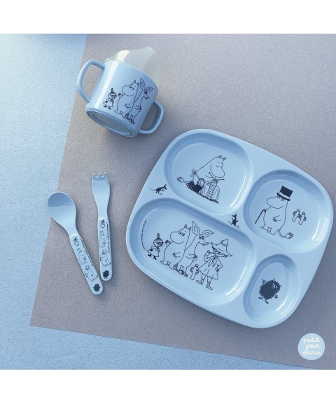 LEARNING CUP WITH ANTI-SLIP BASE MOOMIN BLUE