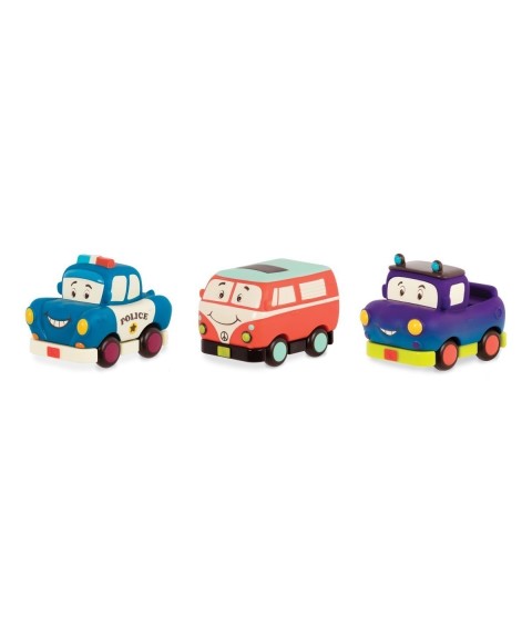 SET DE 3 VÉHICULES AVEC VAN ORANGE- SET POLICE CAR, VAN & JEEP