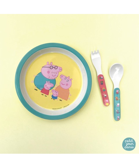 ASSIETTE BÉBÉ PEPPA PIG AVEC LES PARENTS Ø 18cm