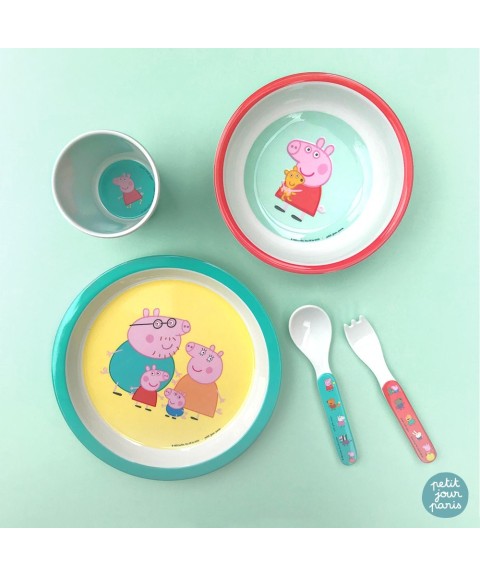 ASSIETTE BÉBÉ PEPPA PIG AVEC LES PARENTS Ø 18cm