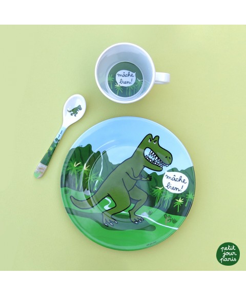 ASSIETTE À DESSERT LES DINOSAURES TYRANNOSAURE Ø20 cm