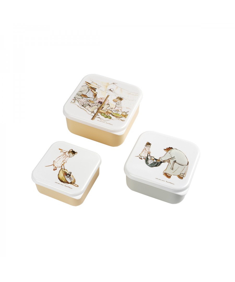 SET OF 3 LUNCH BOXES ERNEST ET CÉLESTINE