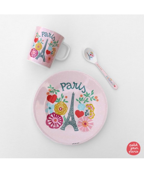 ASSIETTE À DESSERT TOUR EIFFEL ROSE LE PARIS D'ÉMILIE Ø 20cm