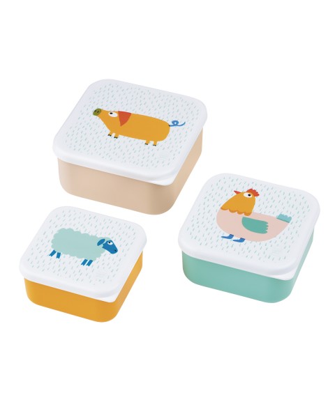 SET OF 3 LUNCH BOXES THE FARM
