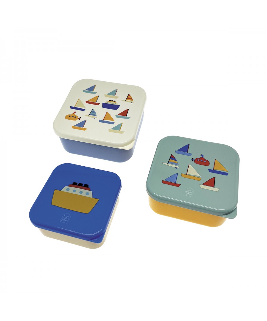 SET OF 3 LUNCH BOXES LES BATEAUX