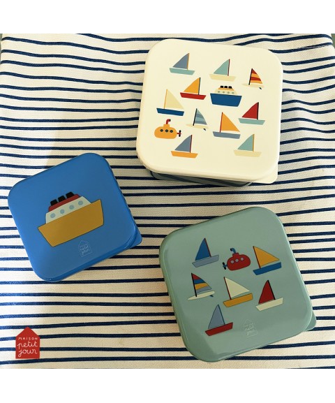 SET OF 3 LUNCH BOXES LES BATEAUX