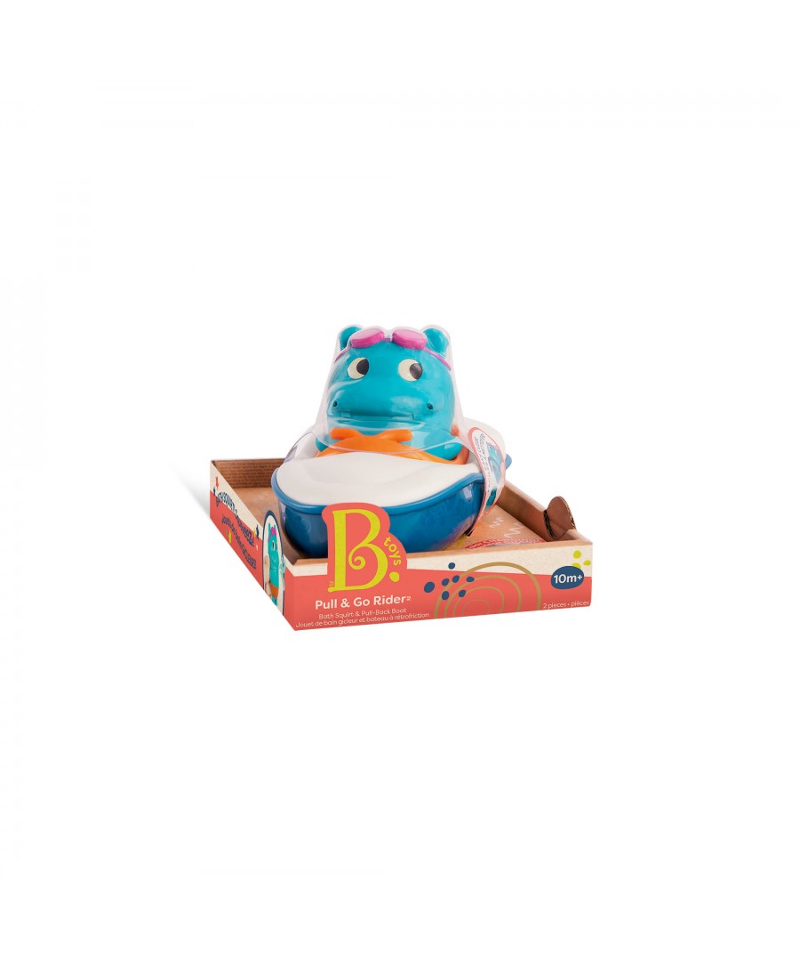 B SQUIRT HIPPO &PULL BACK BATHBOAT