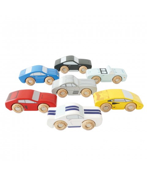 CLASSIC WOODEN SPORTS CARS - 7 PIECE