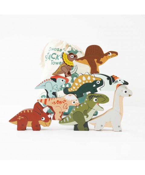 JURASSIC STACKING DINOSAURS & BAG - 10 PIECE